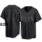 Justin Sterner Men's Tampa Bay Rays Black Replica Pitch Fashion Jersey