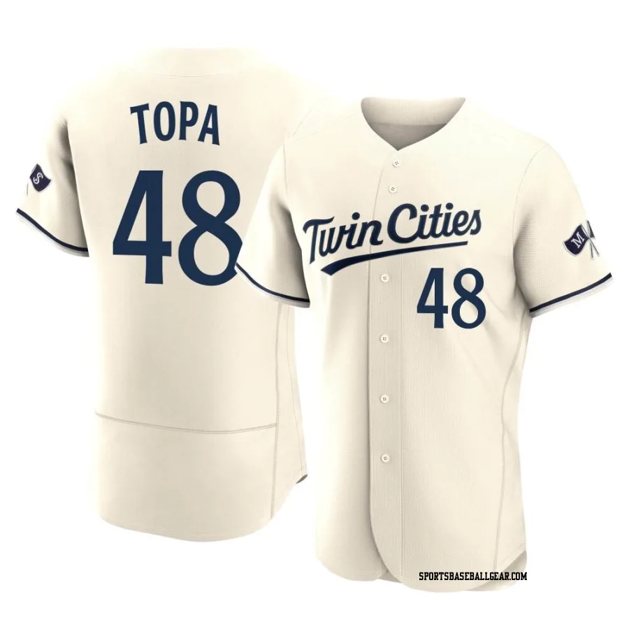 Justin Topa Men's Minnesota Twins Cream Authentic Alternate 2023 Jersey