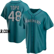 Justin Topa Men's Seattle Mariners Aqua Replica Alternate Jersey