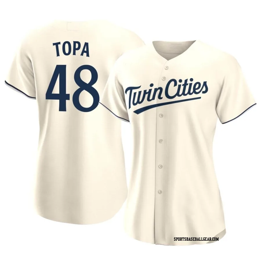 Justin Topa Women's Minnesota Twins Cream Authentic Alternate Jersey