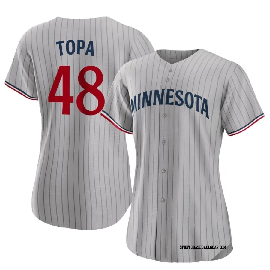 Justin Topa Women's Minnesota Twins Gray Authentic Road Jersey