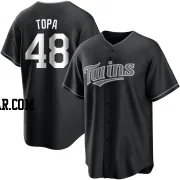 Justin Topa Youth Minnesota Twins Black/White Replica Jersey