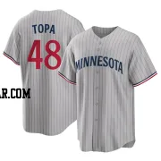 Justin Topa Youth Minnesota Twins Gray Replica Road Jersey