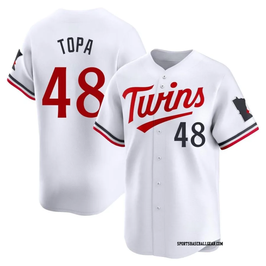 Justin Topa Youth Minnesota Twins White Limited Home Jersey