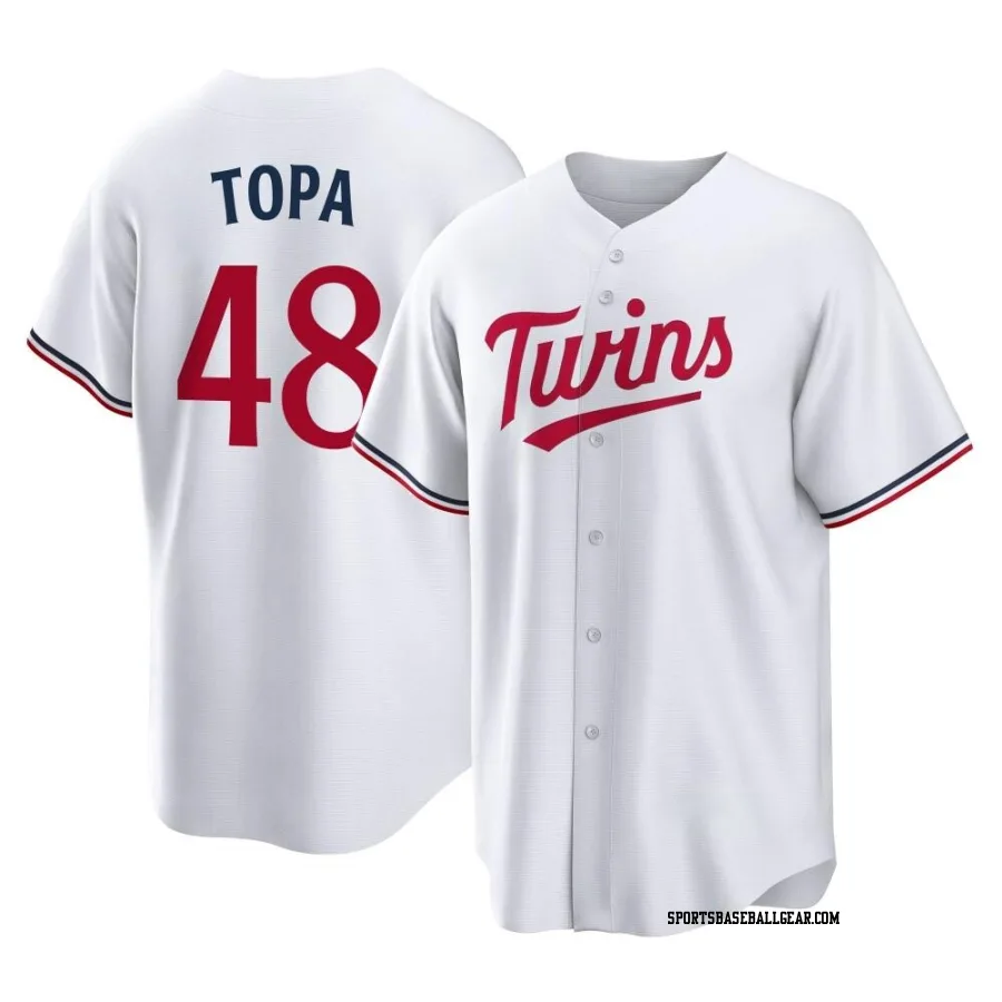 Justin Topa Youth Minnesota Twins White Replica Home Jersey