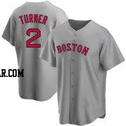 Justin Turner Men's Boston Red Sox Gray Replica Road Jersey