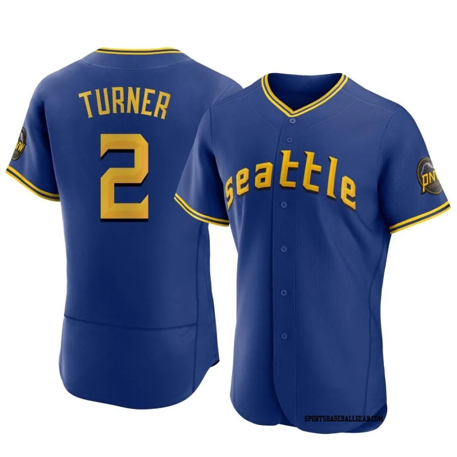 Justin Turner Men's Seattle Mariners Royal Authentic 2023 City Connect Jersey