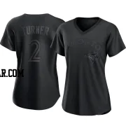 Justin Turner Women's Toronto Blue Jays Black Authentic Pitch Fashion Jersey