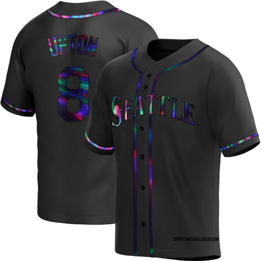 Justin Upton Men's Seattle Mariners Black Holographic Replica Alternate Jersey