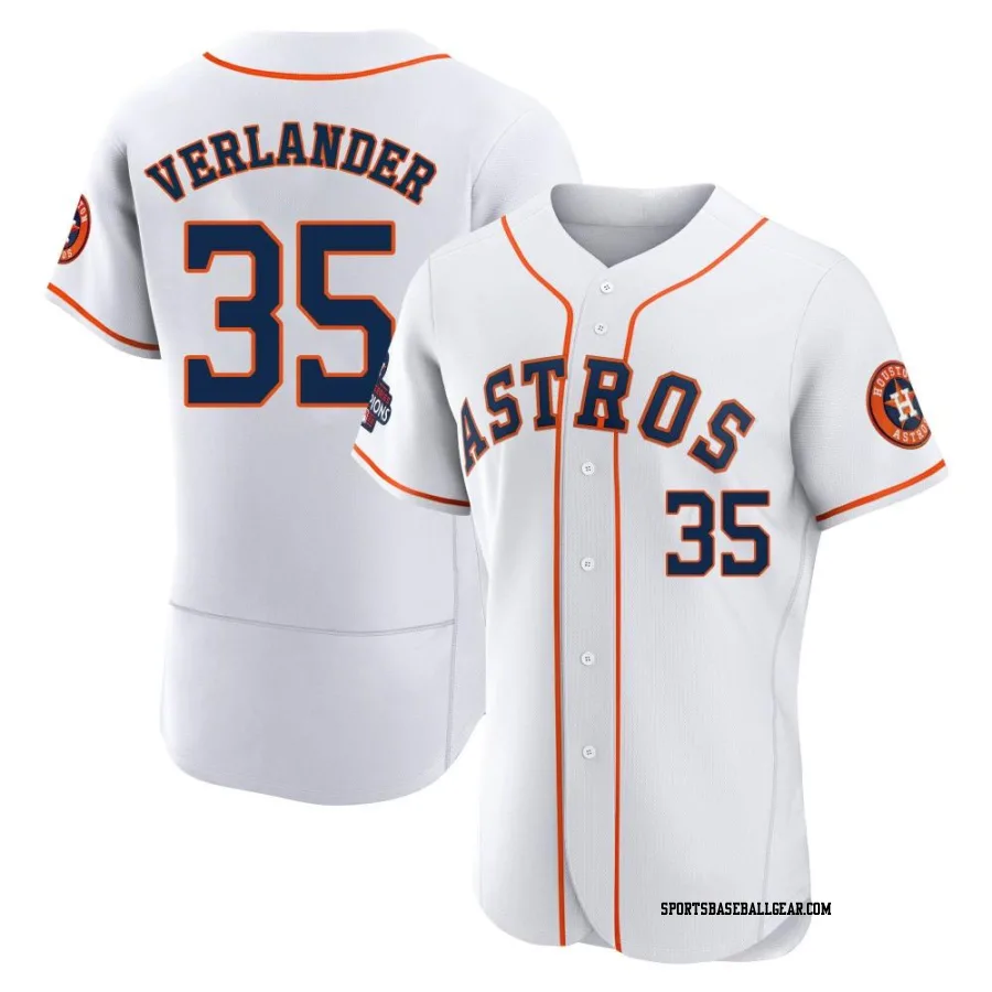 Justin Verlander Men's Houston Astros White Authentic 2022 World Series Champions Home Jersey