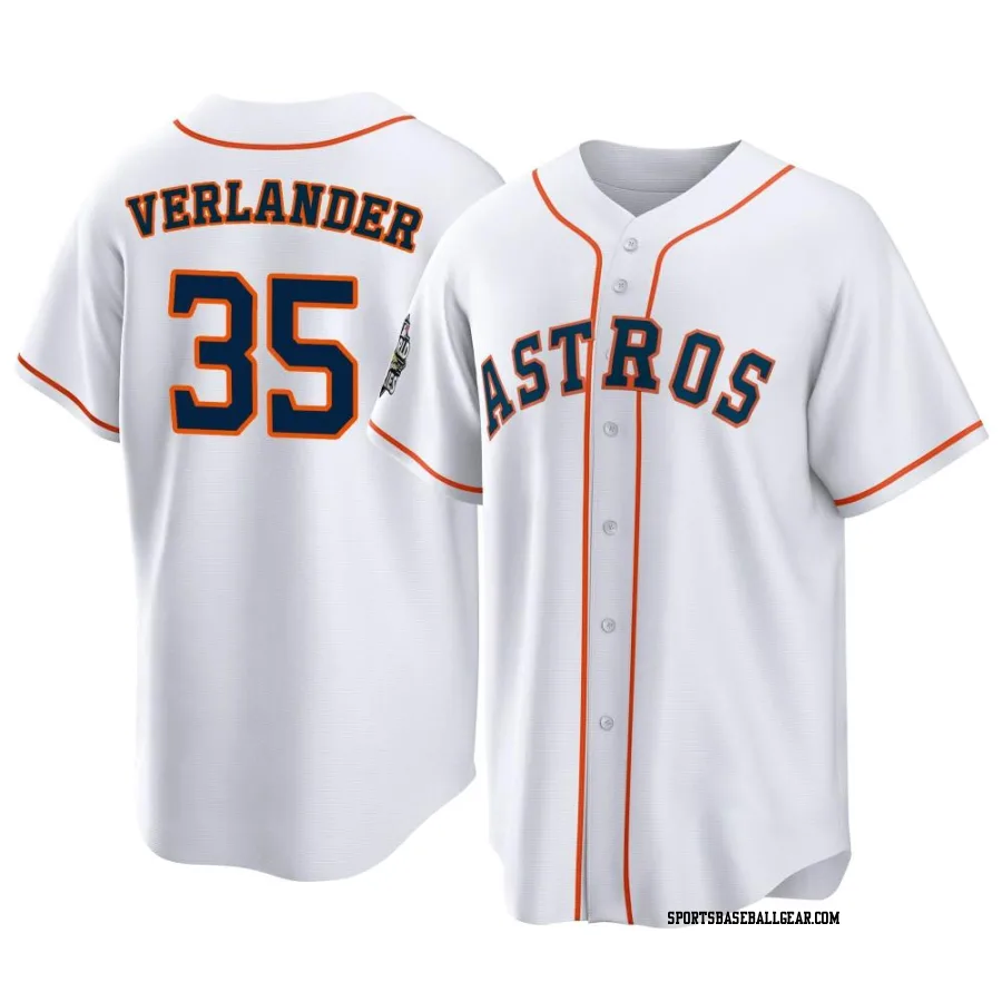 Justin Verlander Men's Houston Astros White Replica 2022 World Series Home Jersey