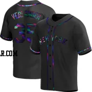 Justin Verlander Men's New York Mets Black Holographic Replica Alternate Jersey