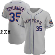 Justin Verlander Men's New York Mets Gray Authentic Road Jersey