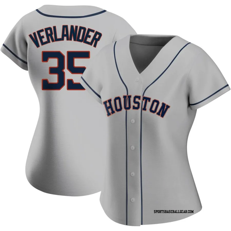 Justin Verlander Women's Houston Astros Gray Authentic Road 2020 Jersey