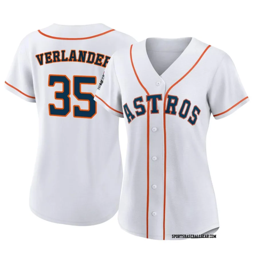 Justin Verlander Women's Houston Astros White Authentic 2022 World Series Home Jersey