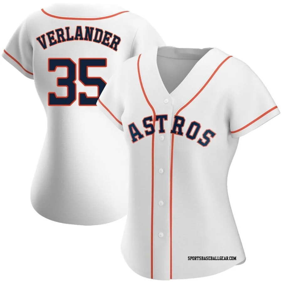 Justin Verlander Women's Houston Astros White Authentic Home Jersey