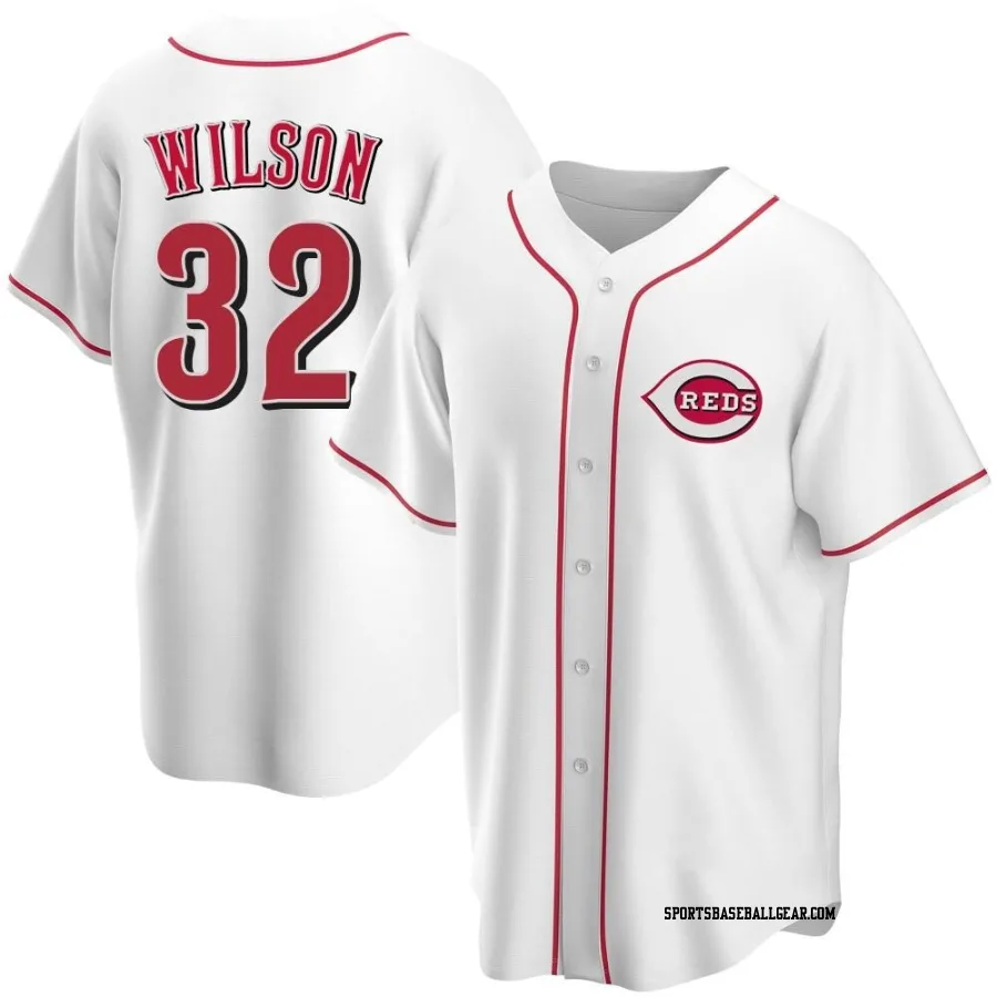 Justin Wilson Men's Cincinnati Reds White Replica Home Jersey