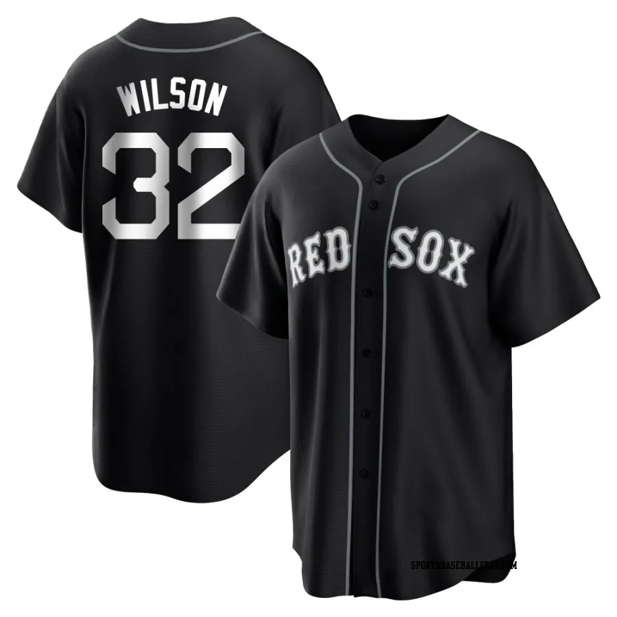 Justin Wilson Youth Boston Red Sox Black/White Replica Jersey