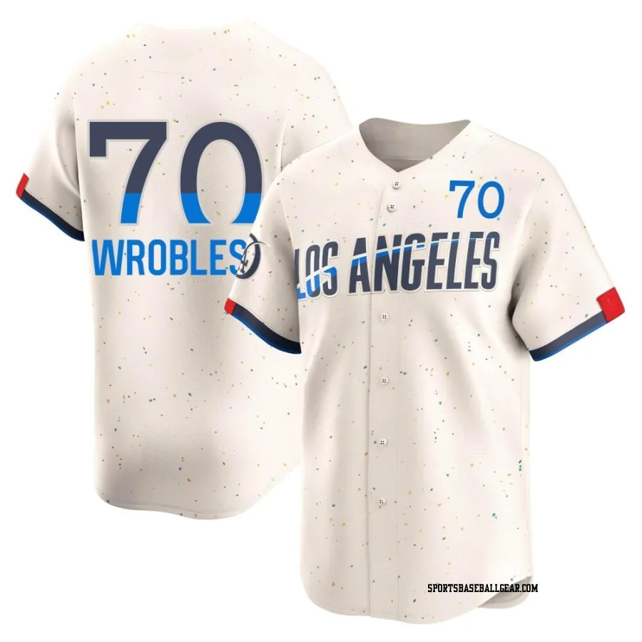 Justin Wrobleski Men's Los Angeles Dodgers Cream Limited 2024 City Connect Jersey