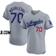 Justin Wrobleski Men's Los Angeles Dodgers Gray Elite Road Jersey