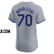 Justin Wrobleski Men's Los Angeles Dodgers Gray Elite Road Jersey