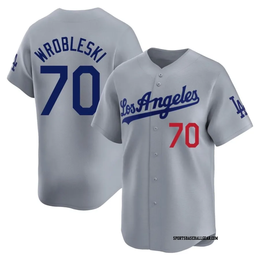 Justin Wrobleski Men's Los Angeles Dodgers Gray Limited Away Jersey