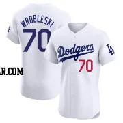 Justin Wrobleski Men's Los Angeles Dodgers White Elite Home Jersey