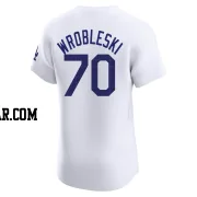 Justin Wrobleski Men's Los Angeles Dodgers White Elite Home Jersey