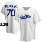 Justin Wrobleski Men's Los Angeles Dodgers White Replica Home Jersey