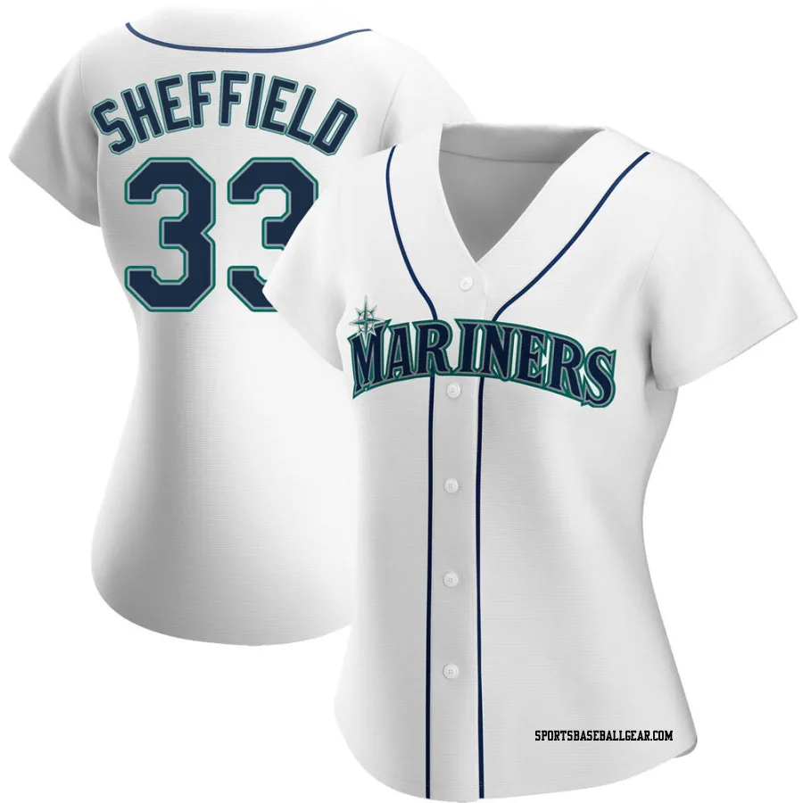 Justus Sheffield Women's Seattle Mariners White Authentic Home Jersey