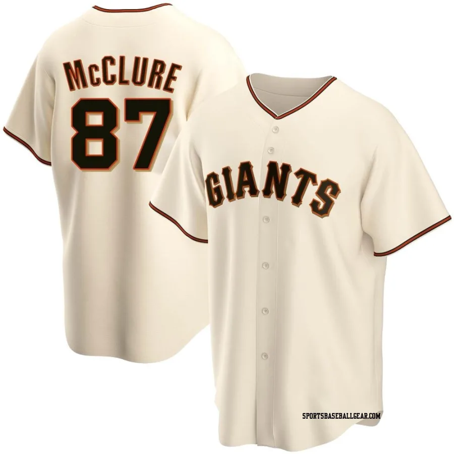 Kade McClure Men's San Francisco Giants Cream Replica Home Jersey