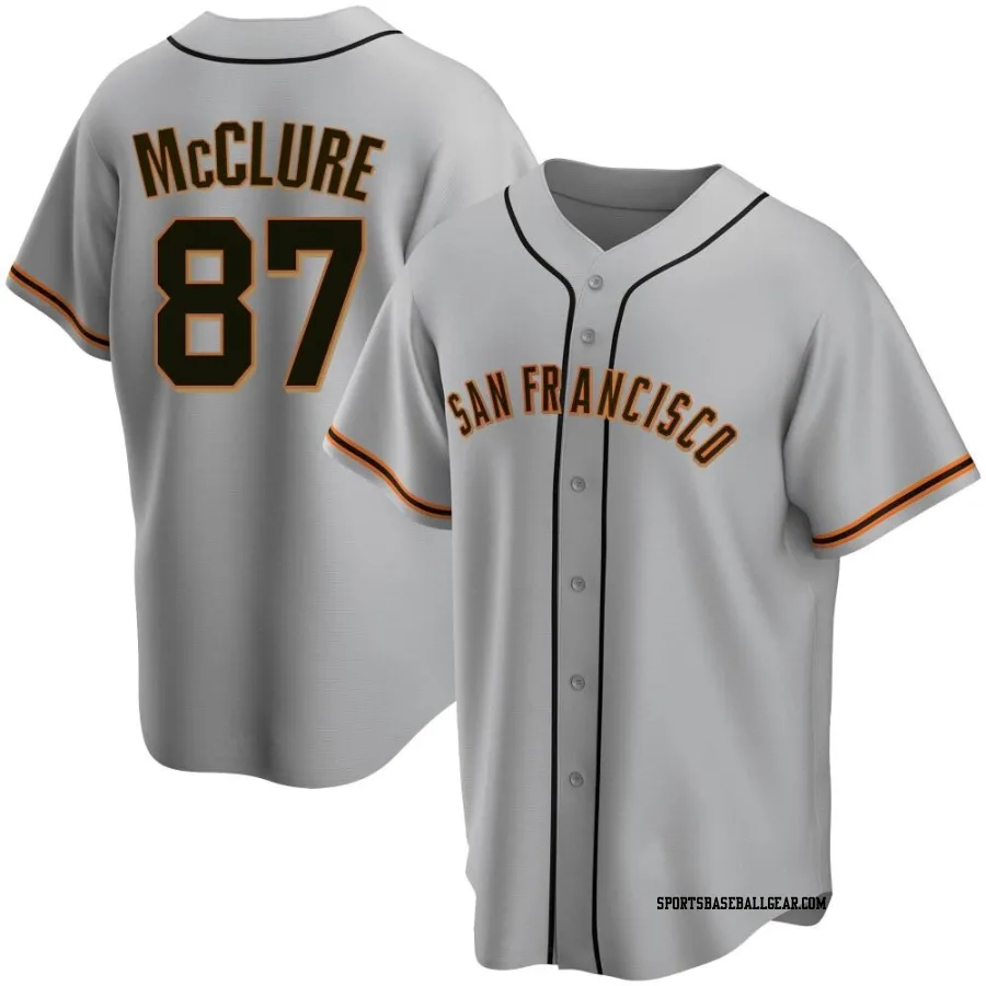 Kade McClure Men's San Francisco Giants Gray Replica Road Jersey