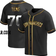 Kai-Wei Teng Men's San Francisco Giants Black Golden Replica Alternate Jersey