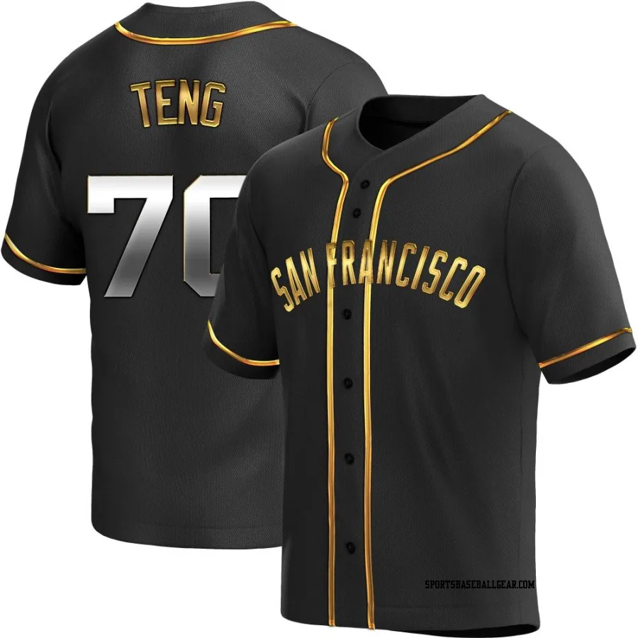 Kai-Wei Teng Youth San Francisco Giants Black Golden Replica Alternate Jersey