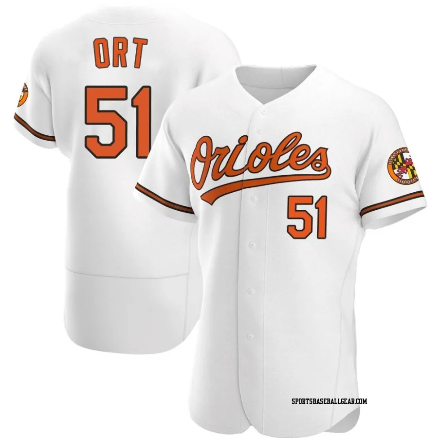 Kaleb Ort Men's Baltimore Orioles White Authentic Home Jersey