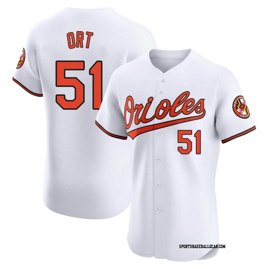 Kaleb Ort Men's Baltimore Orioles White Elite Home Jersey