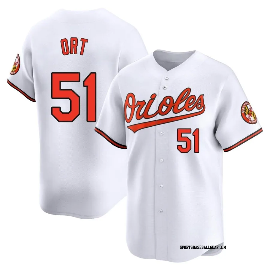 Kaleb Ort Men's Baltimore Orioles White Limited Home Jersey