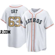 Kaleb Ort Men's Houston Astros Gold Replica White 2023 Collection Jersey