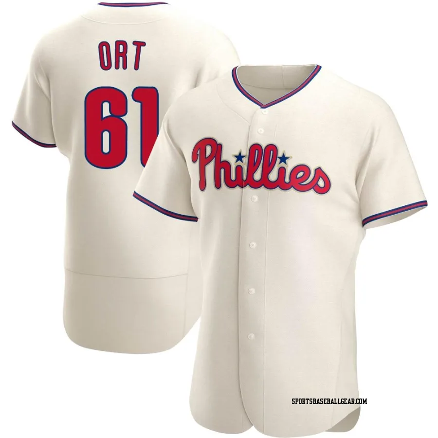 Kaleb Ort Men's Philadelphia Phillies Cream Authentic Alternate Jersey