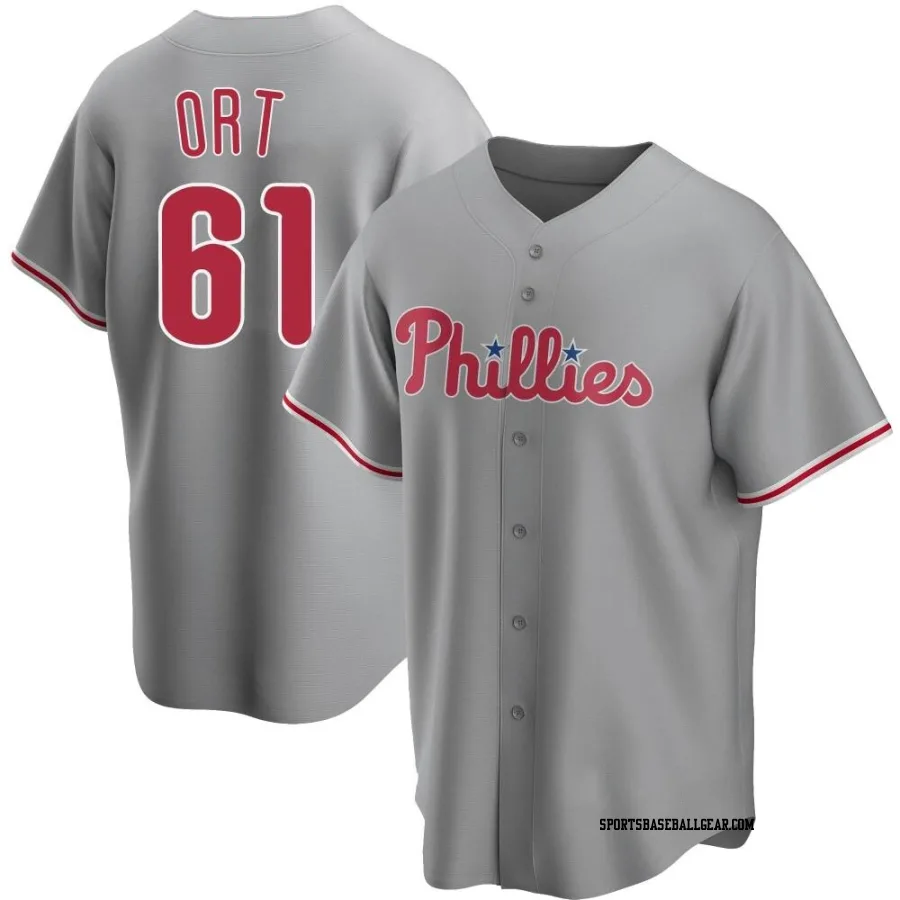 Kaleb Ort Men's Philadelphia Phillies Gray Replica Road Jersey