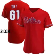 Kaleb Ort Men's Philadelphia Phillies Red Authentic Alternate Jersey