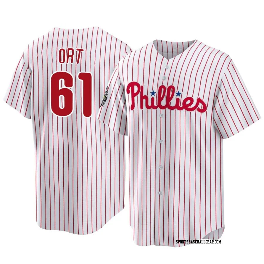 Kaleb Ort Men's Philadelphia Phillies White Replica 2022 World Series Home Jersey