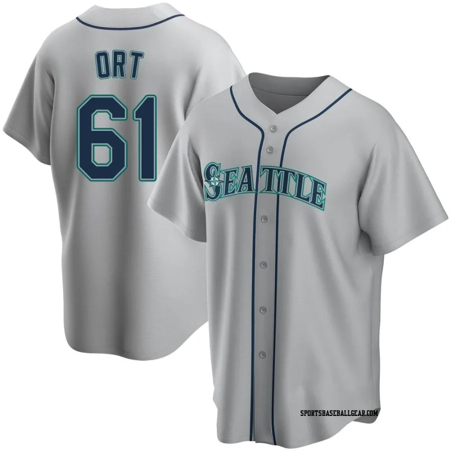 Kaleb Ort Men's Seattle Mariners Gray Replica Road Jersey