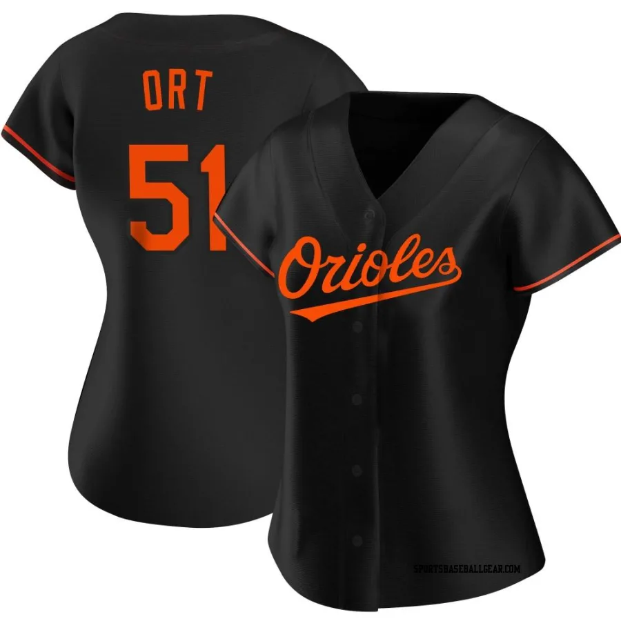 Kaleb Ort Women's Baltimore Orioles Black Authentic Alternate Jersey