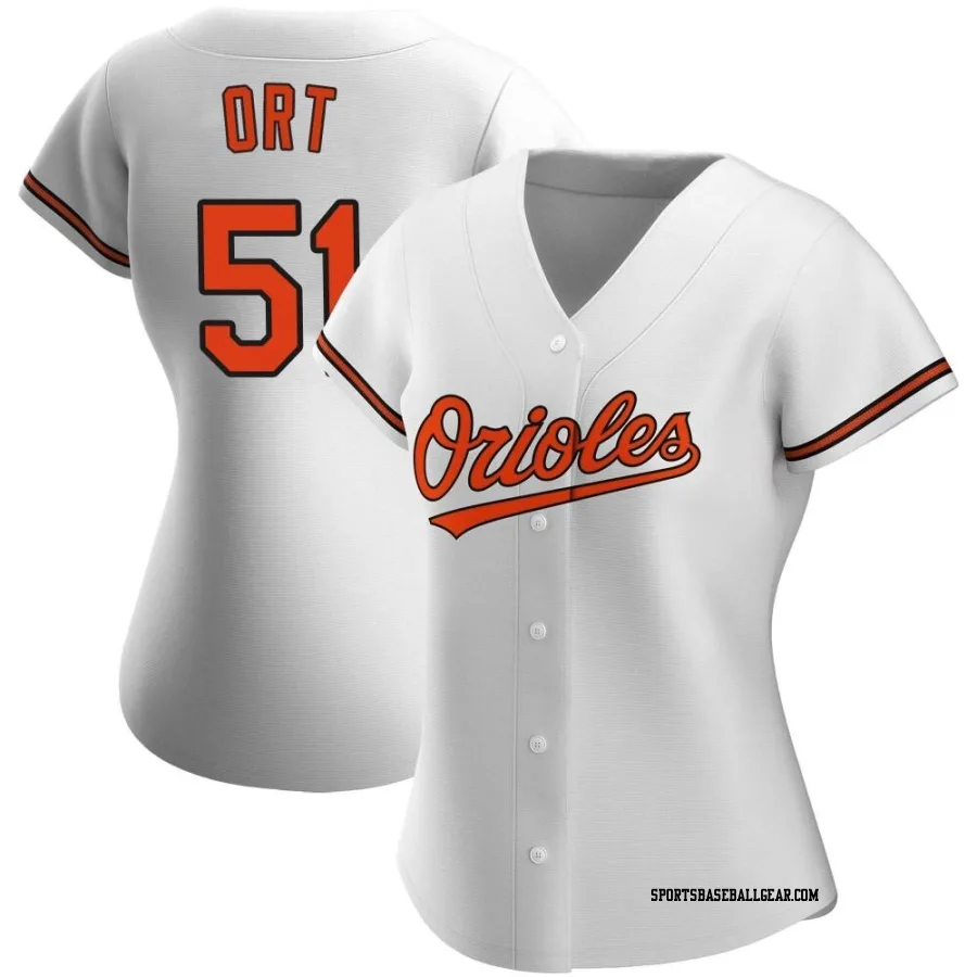 Kaleb Ort Women's Baltimore Orioles White Authentic Home Jersey