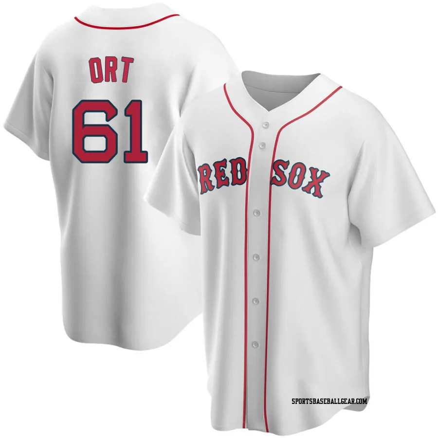 Kaleb Ort Youth Boston Red Sox White Replica Home Jersey