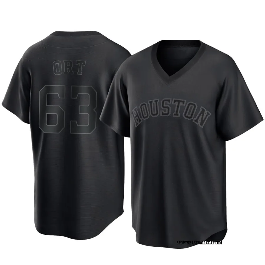 Kaleb Ort Youth Houston Astros Black Replica Pitch Fashion Jersey