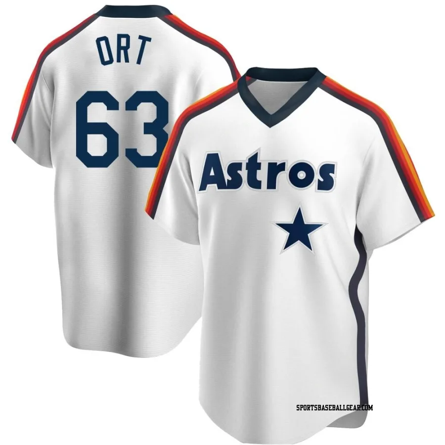 Kaleb Ort Youth Houston Astros White Replica Home Cooperstown Collection Team Jersey