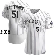 Karl Kauffmann Men's Colorado Rockies White Authentic Home Jersey