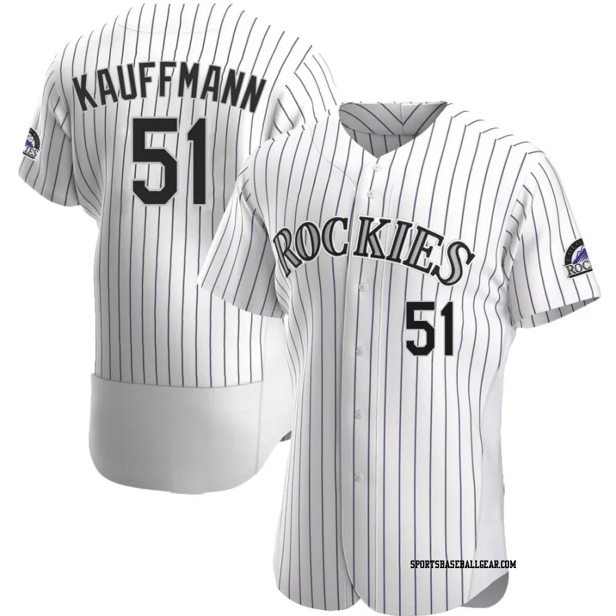 Karl Kauffmann Men's Colorado Rockies White Authentic Home Jersey